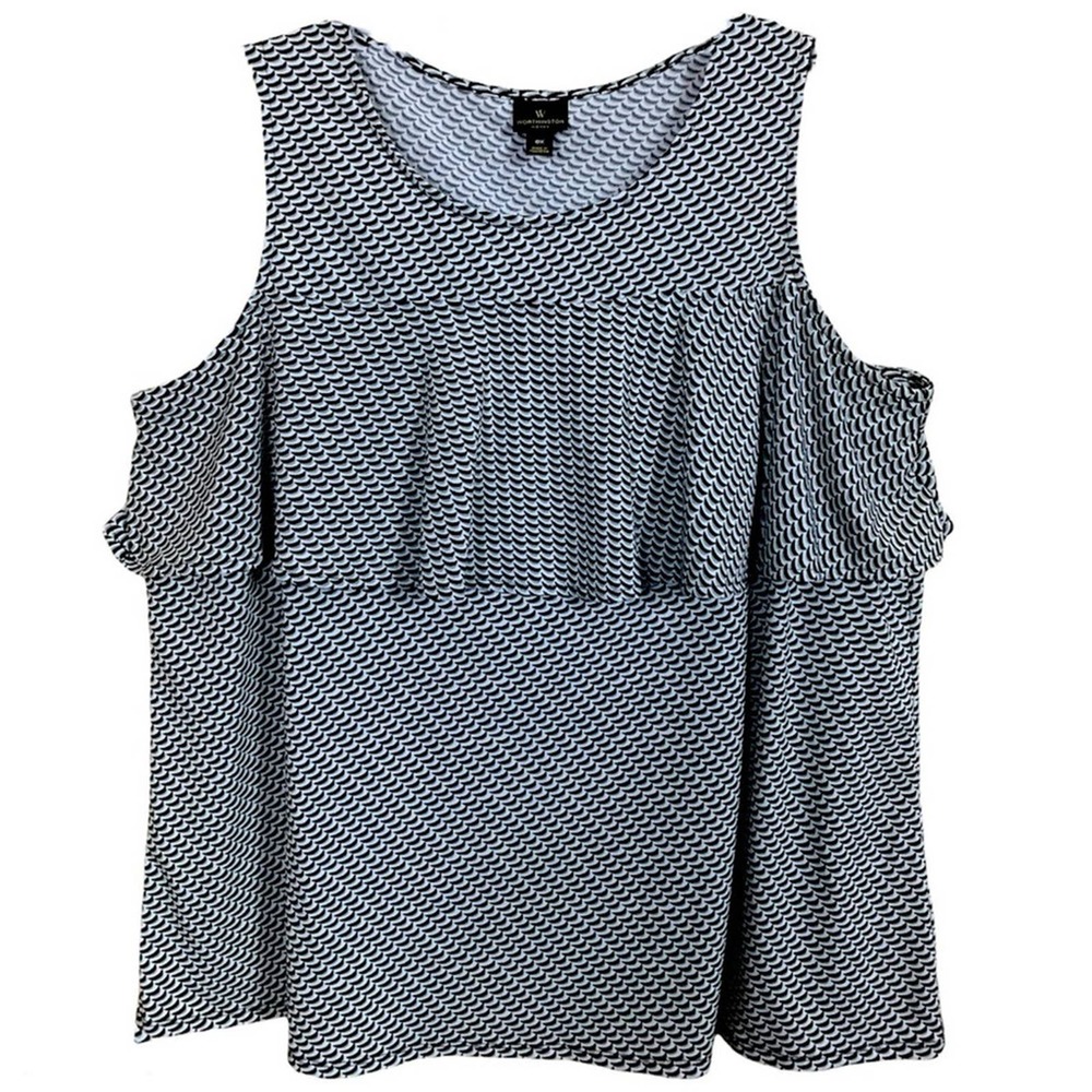 WORTHINGTON RUFFLE SLEEVELESS MULTICOLORS SIZE 0X